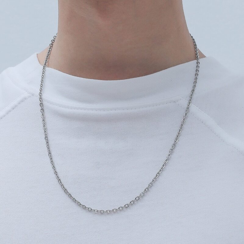 

Guys Metal Necklace, Silver
