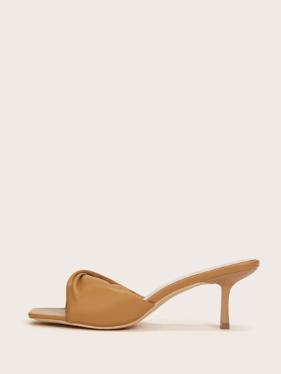 PU LEATHER TWIST MULES