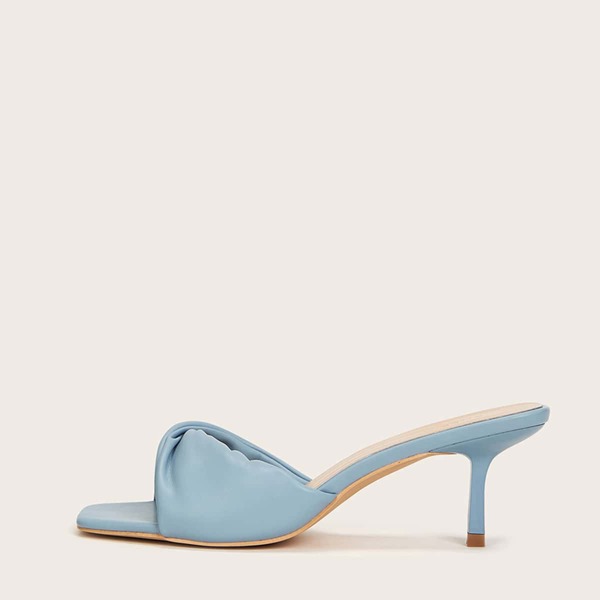

PU LEATHER TWIST MULES, Royal blue
