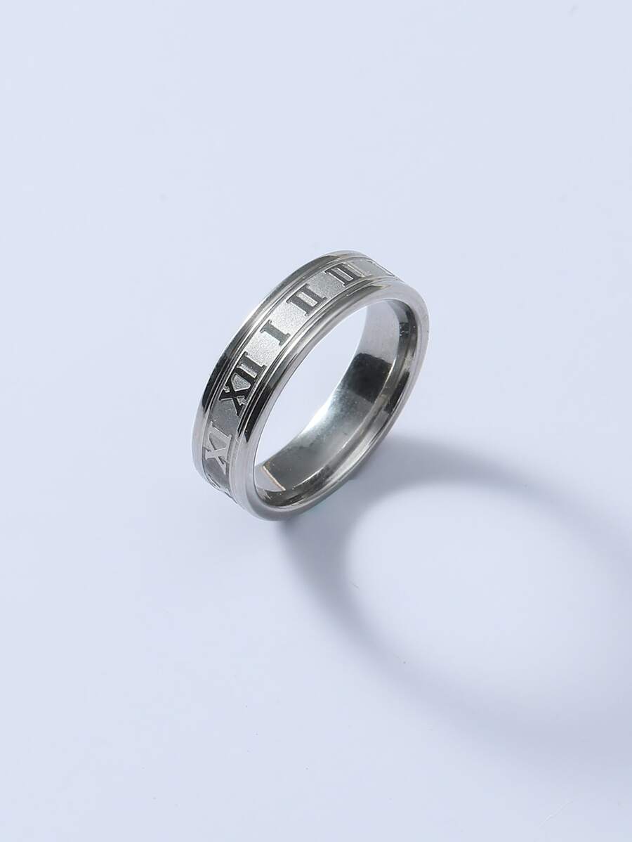 Những người đàn ông thời trang và được ưa chuộng Nhẫn thép không gỉ đơn giản và sành điệu để làm quà tặng trang sức và cho một vẻ ngoài sành điệu - Bạc - Xem 1