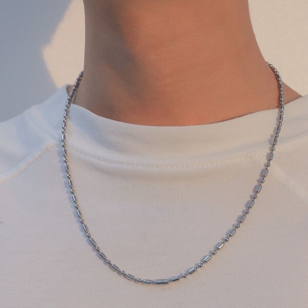 

Men Metal Necklace, Silver