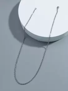 時尚流行男士金屬項鍊不銹鋼適合珠寶禮物和時尚外觀 - 銀色 - 查看 2