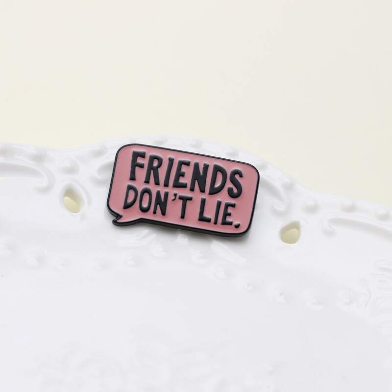 

Slogan Design Brooch, Pink
