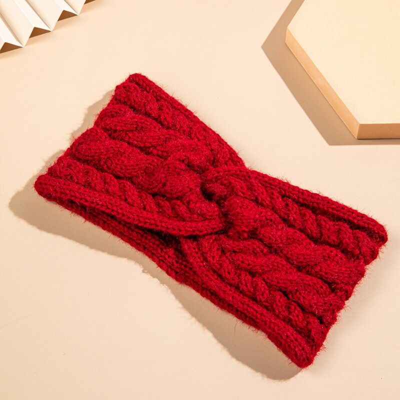 

Knit Twist Headband, Red