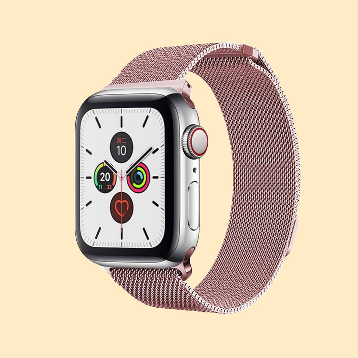 

1pc Stainless Steel Apple Watch Band, Pink