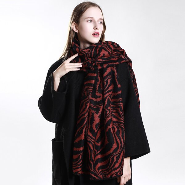 

Zebra Stripe Pattern Scarf, Multicolor