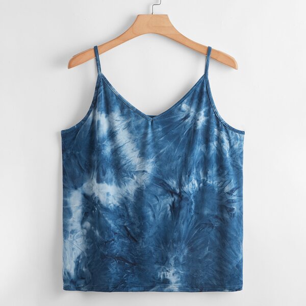 

Plus Tie Dye Cami Top, Dusty blue