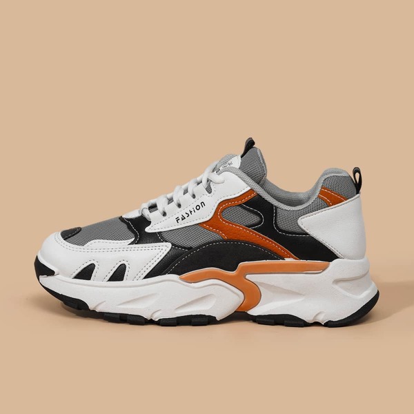 

Lace-up Front Colorblock Chunky Sneakers, Multicolor