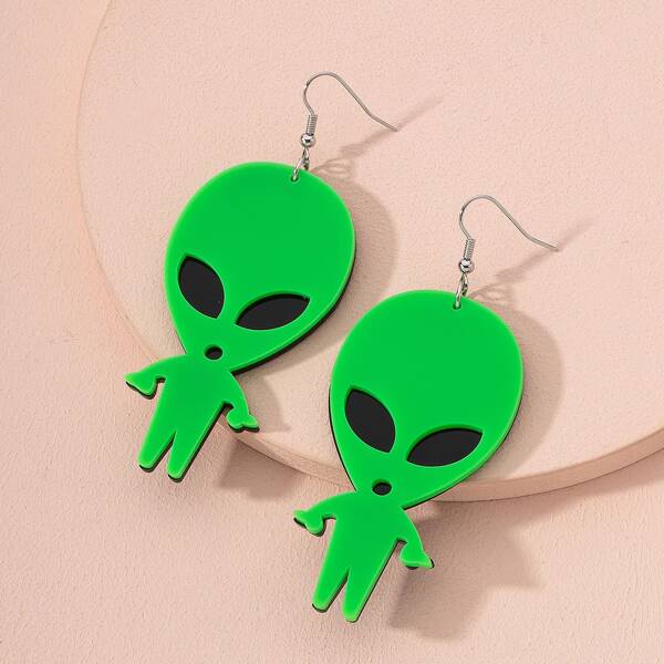 

Alien Drop Earrings, Green