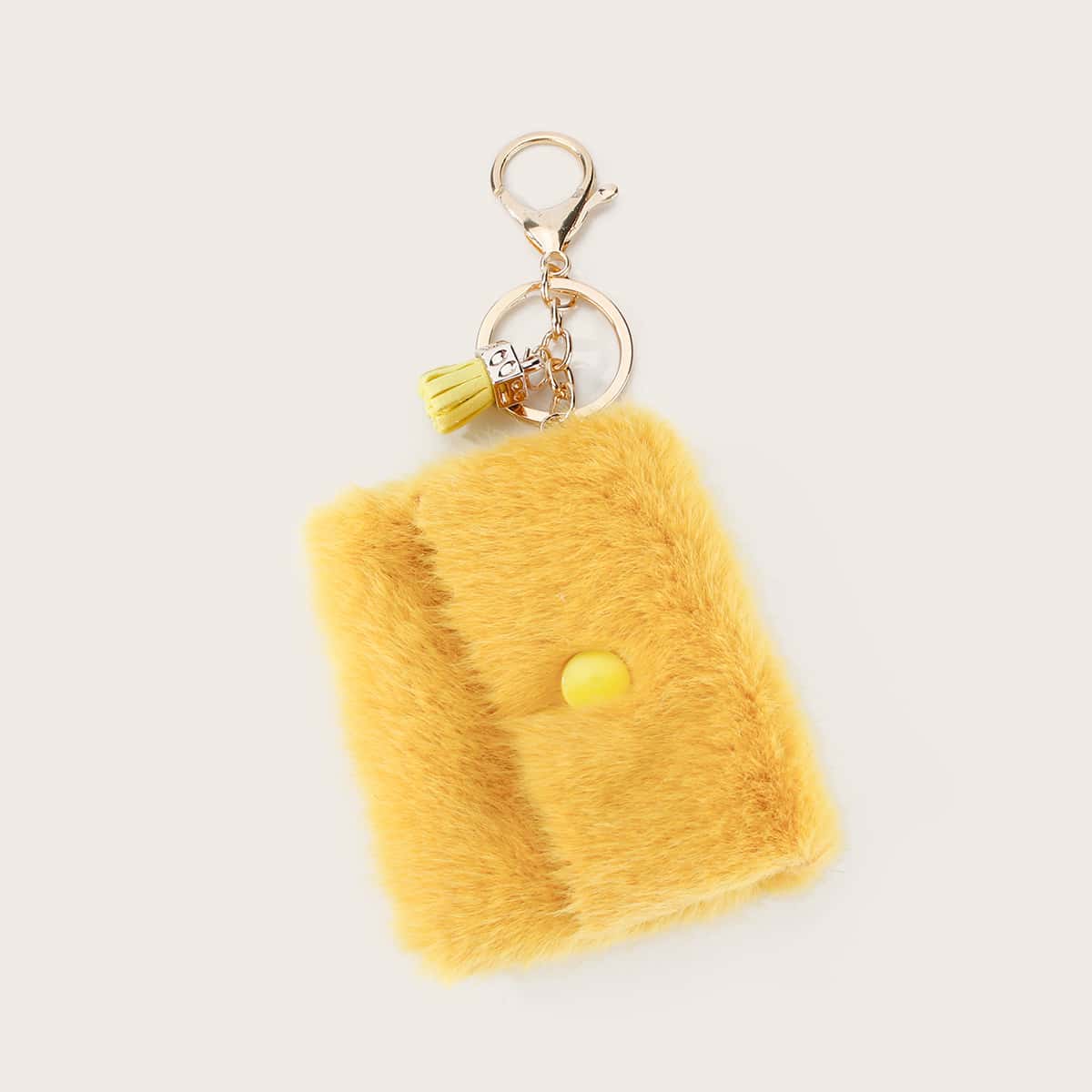 

Fluffy Purse Design Bag Charm, Yellow