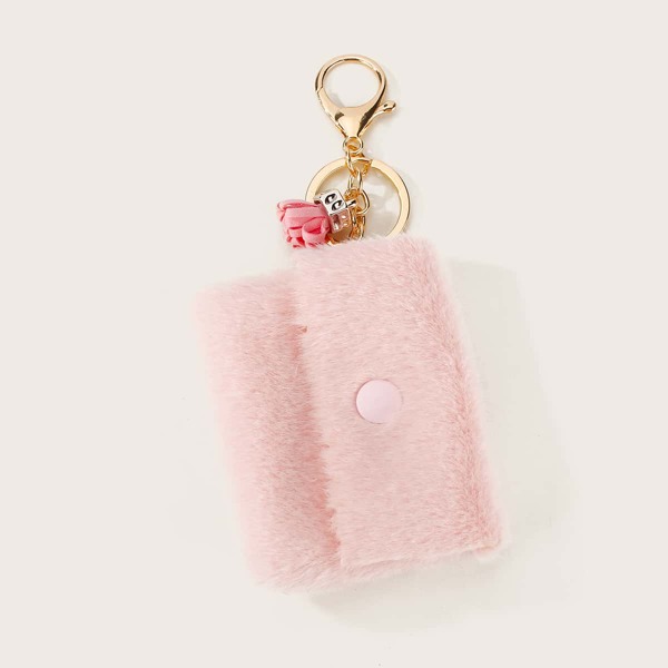 

Fluffy Purse Design Bag Charm, Pink