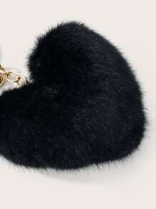 Fluffy Heart Design Keychain