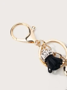 Fluffy Heart Design Keychain