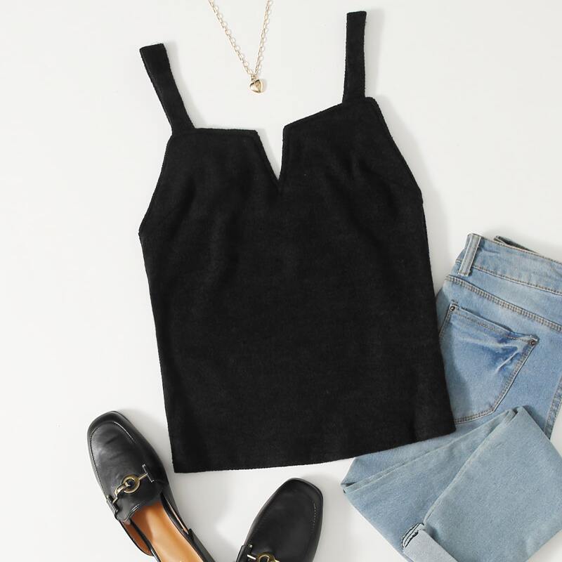 

V-bar Tank Top, Black