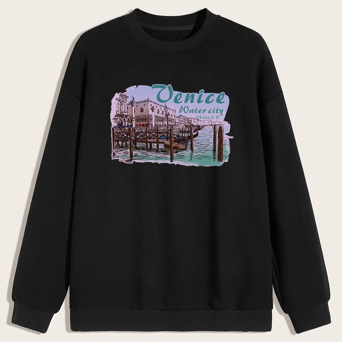 

Guys Letter Graphic Sweatshirt, Black