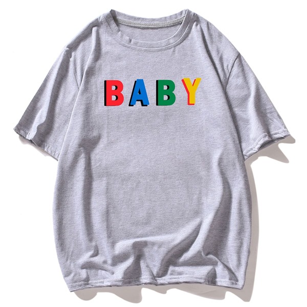

Men Letter Graphic Tee, Grey