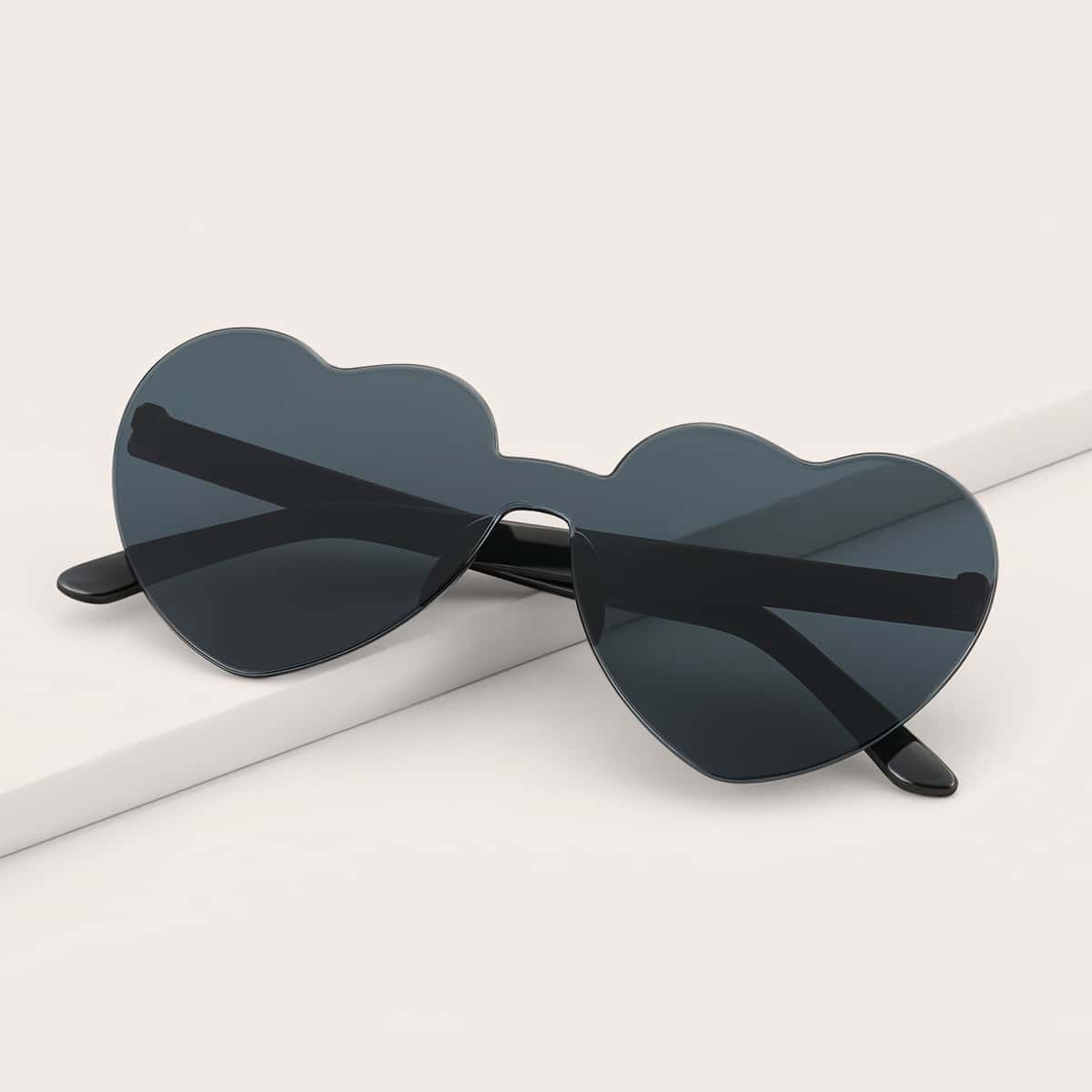 

Guys Heart Rimless Sunglasses, Grey