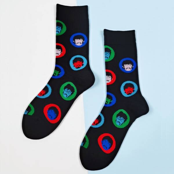 

Figure Graphic Socks, Black