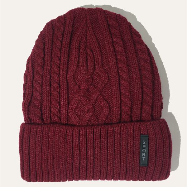 

Label Decor Beanie, Burgundy
