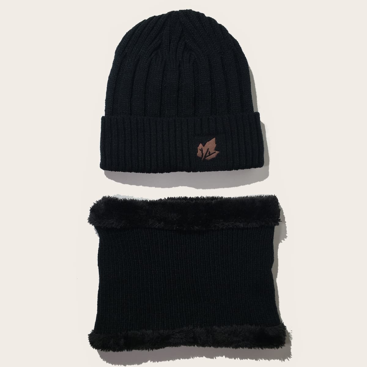 

1pc Beanie & 1pc Infinity Scarf, Black