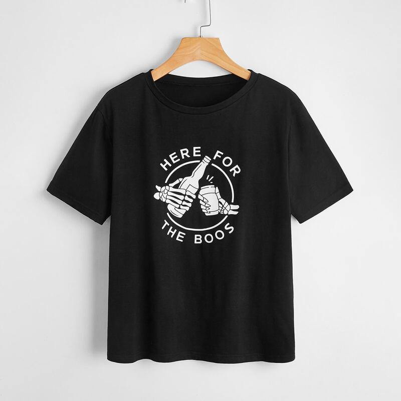 

Letter Skeleton Graphic Tee, Black