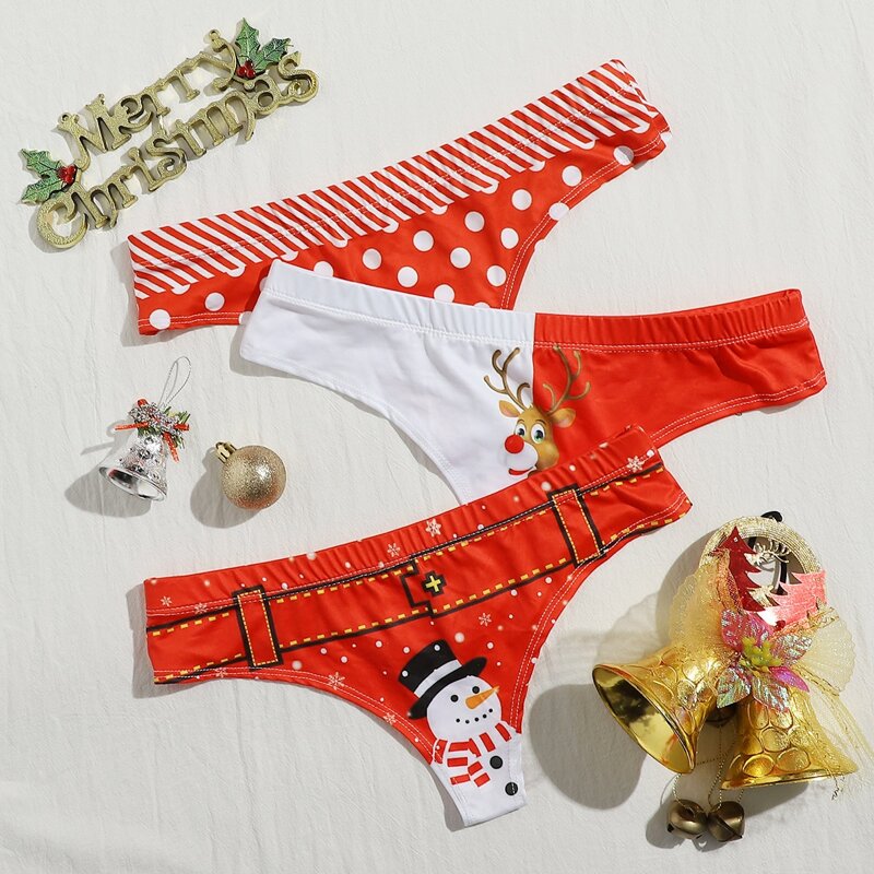 

3pack Christmas Print Panty Set, Multicolor