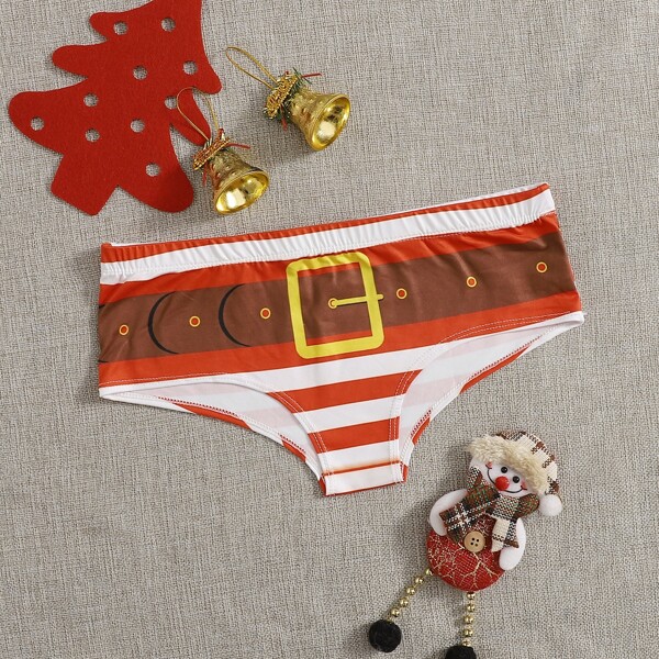 

Christmas Print Panty, Red