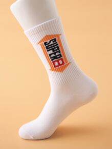 5pairs Men Letter Graphic Socks - Multicolor - View 2