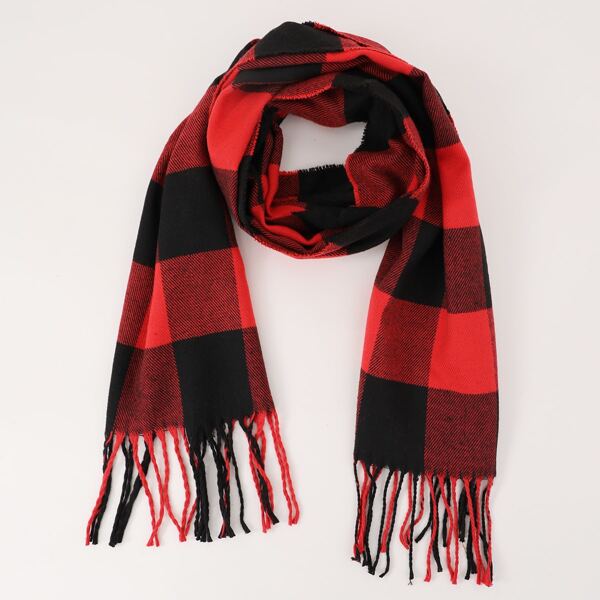 

Kids Plaid Pattern Scarf, Multicolor