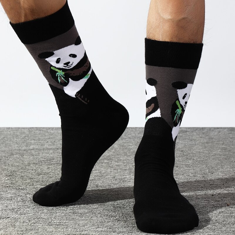 

Guys Panda Pattern Socks, Multicolor