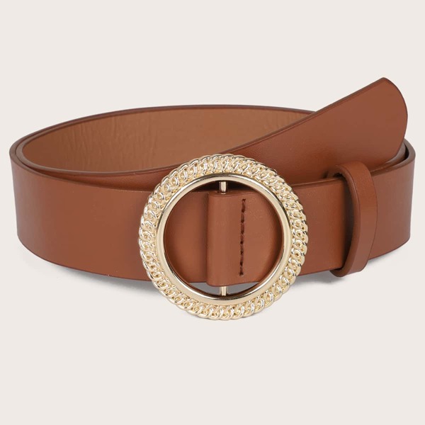 

Round Buckle Belt, Camel