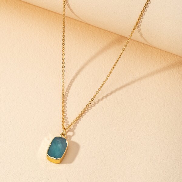 

Stone Pendant Necklace, Blue