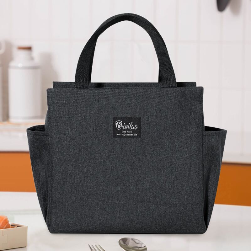 

1pc Portable Lunch Box Storage Bag, Black
