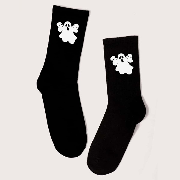 

Ghost Pattern Socks, Black