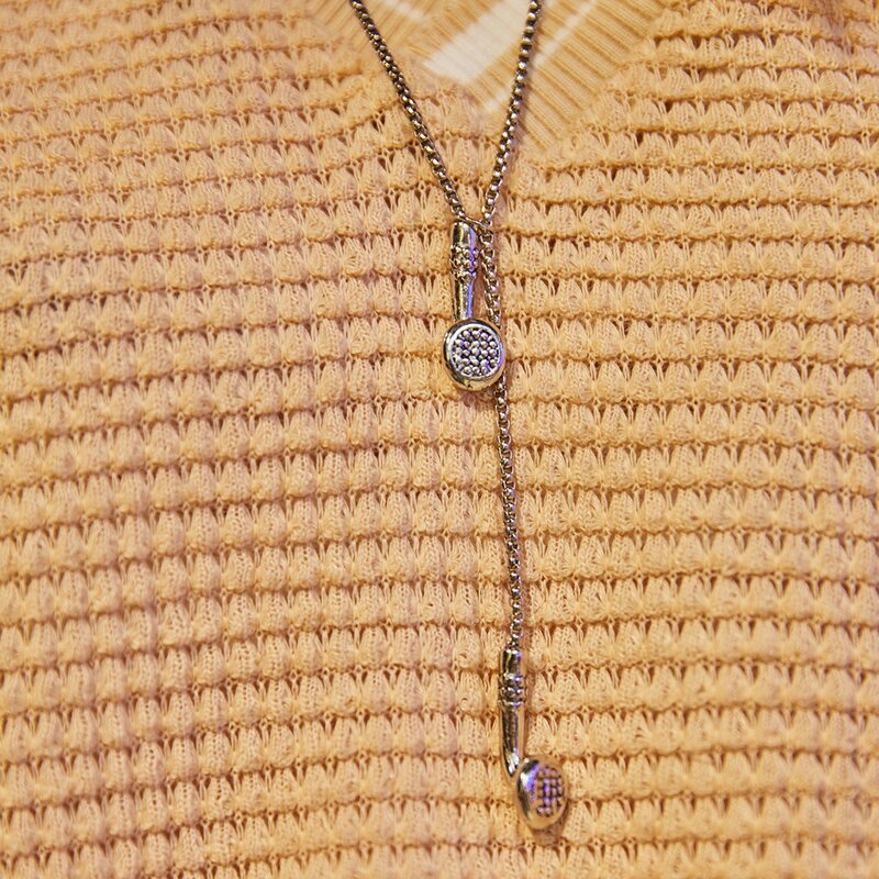 

Earphone Design Chain Necklace, Antique silver