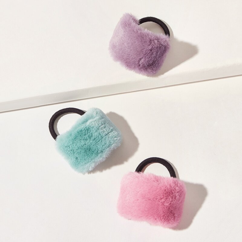 

3pcs Fluffy Hair Tie, Multicolor