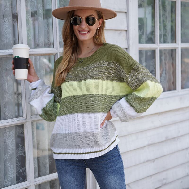 

Cut And Sew Drop Shoulder Sweater, Multicolor