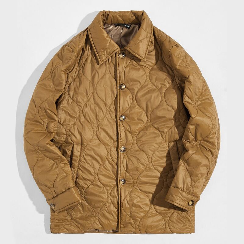 

Guys Solid Button Front Coat, Brown