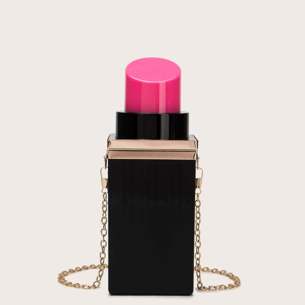 

Lipstick Shaped Crossbody Bag, Black