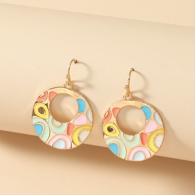 

Palette Round Drop Earrings, Multicolor