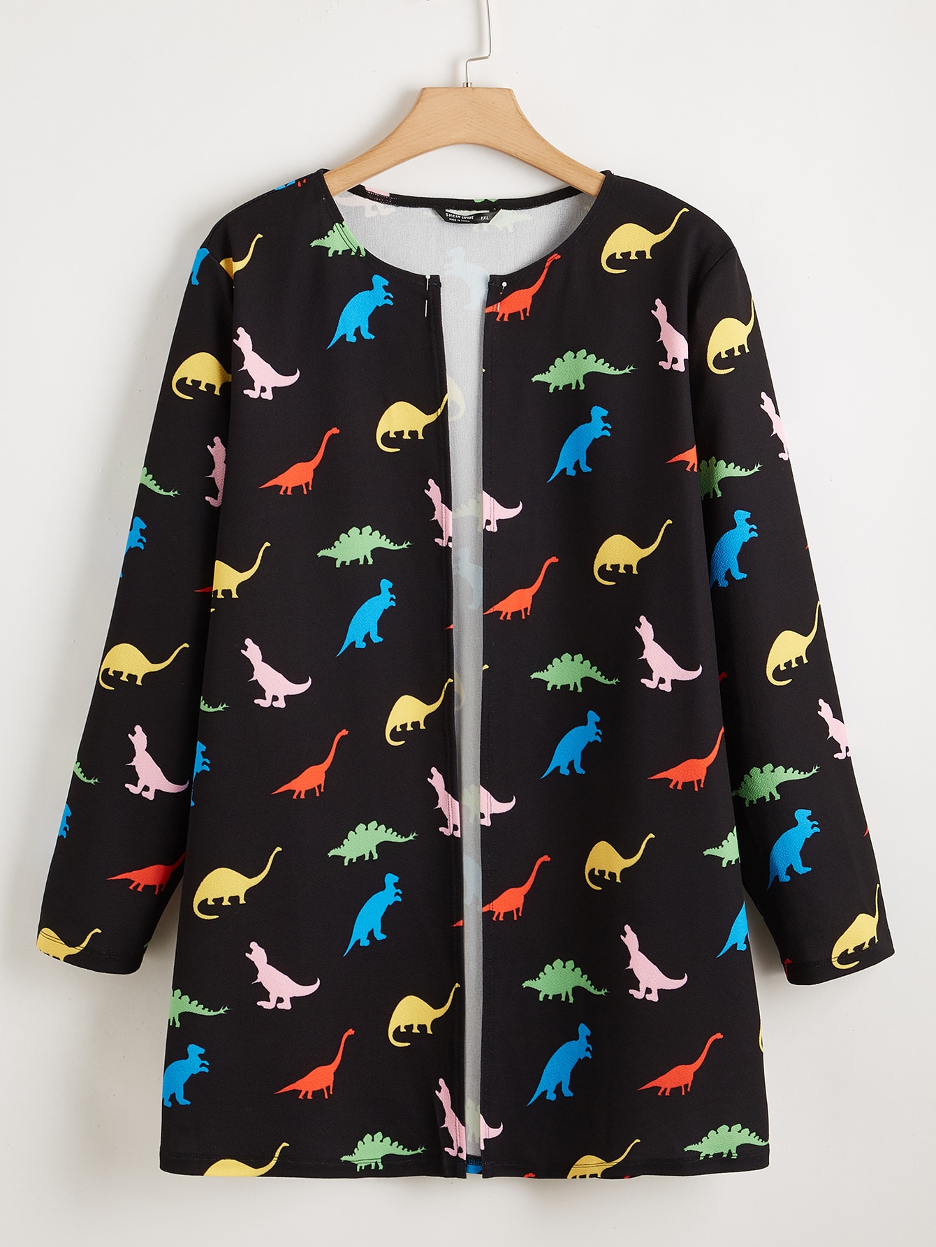 Plus Dinosaur Print Open Front Coat thumbnail