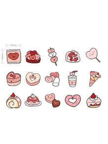 45入組卡通圖案貼紙 - 彩色 - 查看 3