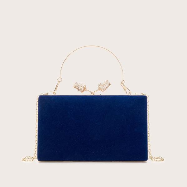 

Rhinestone Decor Clutch Bag, Royal blue