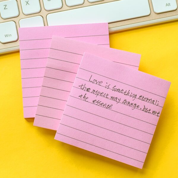 

1pack Striped Pattern Sticky Note, Pink