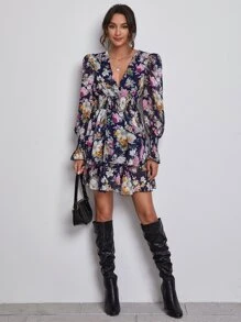 SHEIN Đầm phân lớp Hoa Boho - Nhiều màu - Xem 3