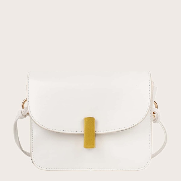 

Girls Metal Decor Crossbody Bag, White