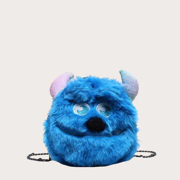 

Kids Cartoon Decor Fluffy Crossbody Bag, Blue