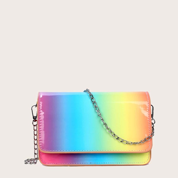 

Colorblock Chain Crossbody Bag, Multicolor