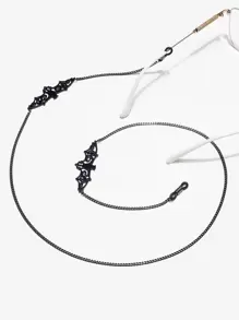 1pc Black Copper Bat Eyeglasses Chain, Suitable For Everyday Wear - Black - View 2