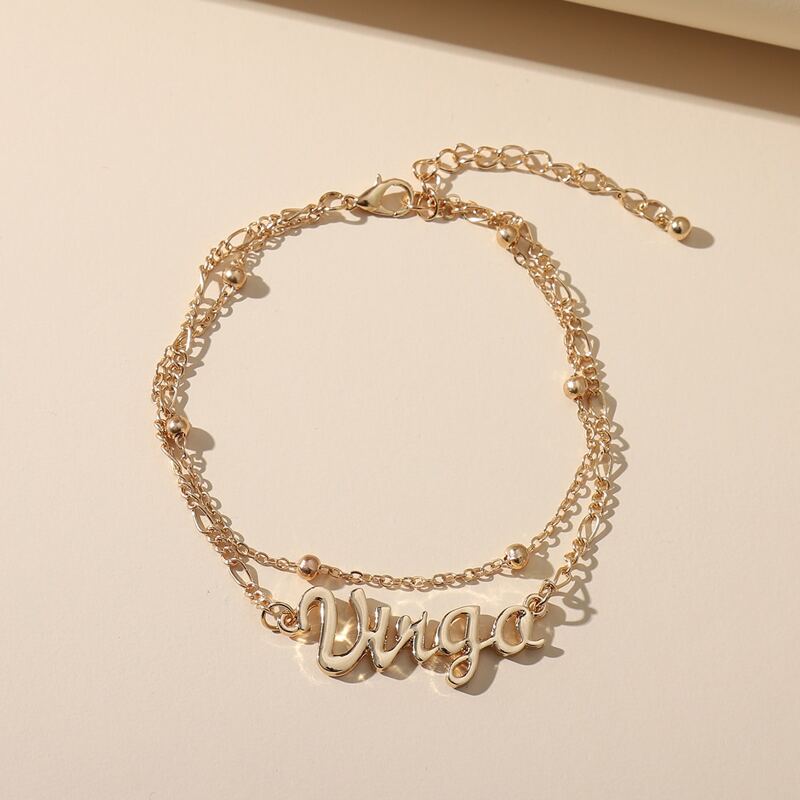 

Constellation Letter Decor Anklet, Gold